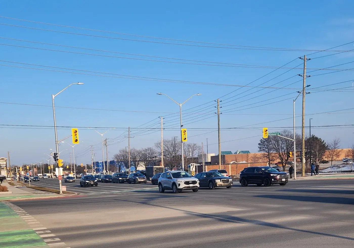 Fanshawe Park Road at Richmond Street, looking east.